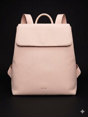 Matt & Nat Light Pink Pebbled Vegan Leather Backpack